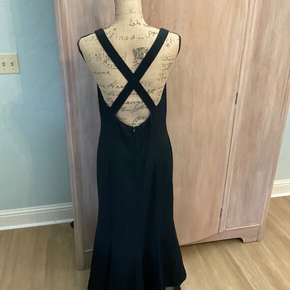 Vintage 80s 90s Kathryn Conover LBD Cocktail Dress midi maxi pretty woman as 12 - Picture 6 of 16